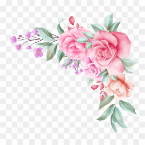 Soft Floral Wedding Card Peach Roses
