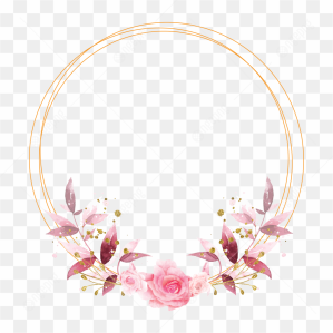 Pink Watercolor Wedding Frame Floral