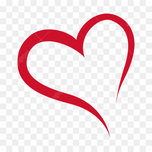 Red Heart Outline Style