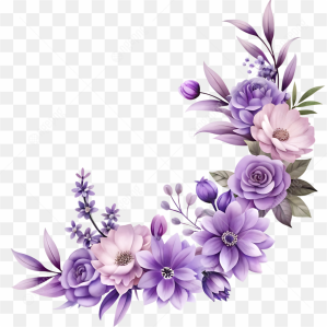 Purple Floral Frame Template Illustration